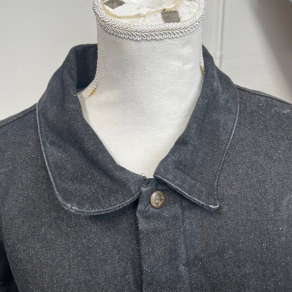 Vintage Ben Davis Mens Black Cotton Denim Warm Lined Work Chore Jacket Size L - Picture 5 of 16